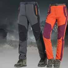 

Winter Thick Fleece Pants Men Women Warm Waterproof Trousers Sports Hiking Cargo Pants Outdoor Warm Waterproof Windproof Trouser