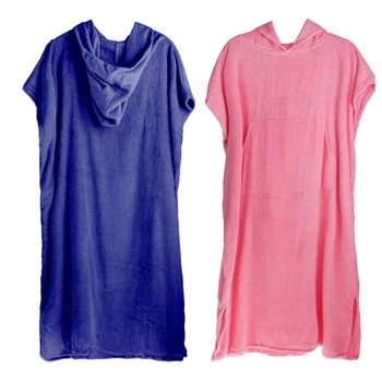 

Cotton Beach Bath Surf Poncho Robe Hooded Wetsuit Changing Towel Bathrobe