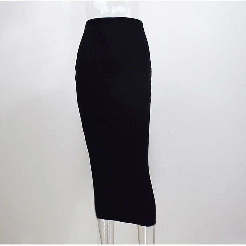 NewAsia, двухслойные юбки с высокой талией, Женская хлопковая длинная юбка,, Офисная Женская однотонная облегающая Сексуальная облегающая юбка миди