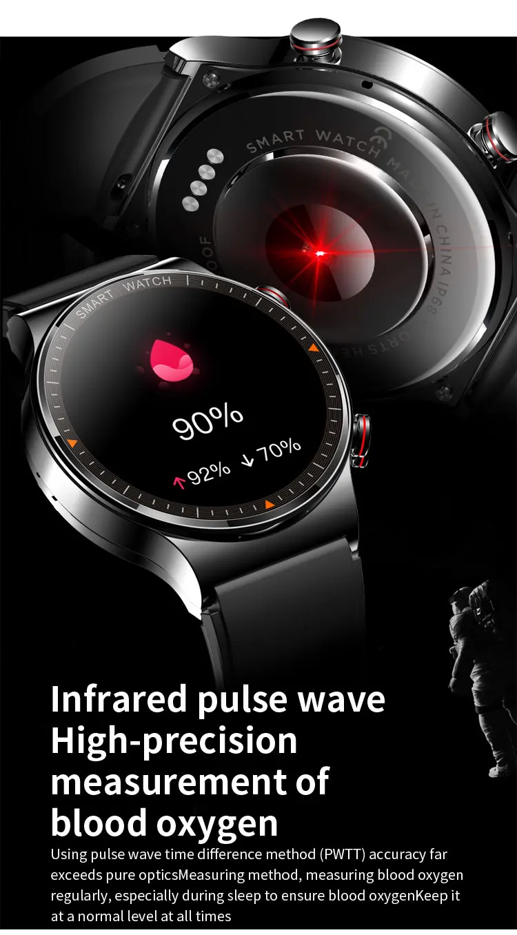 New 454*454 HD Smart Watch Full Touch Screen Mens Bluetooth Call Smartwatch IP68 Waterproof Music Player Fitness Tracker Watches
