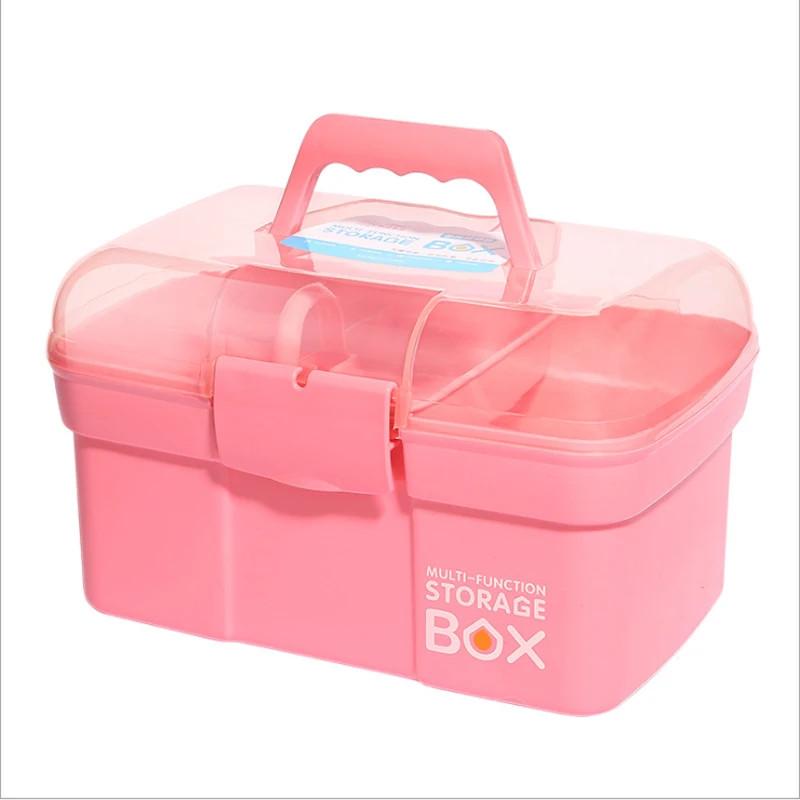 

Hand-held Desktop Storage Box Plastic Scissors Makeup Organizer Jewelry Nail Polish Pen Container Manicure Tool Case