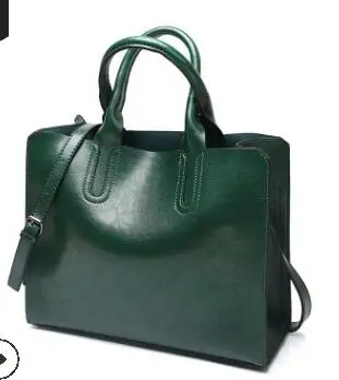 Green Women Shoulder Bags Genuine Leather Female Bags For Ladies Crossbody Bags Luxury Designer Handbag High Quality Casual C1200 - Color: Green