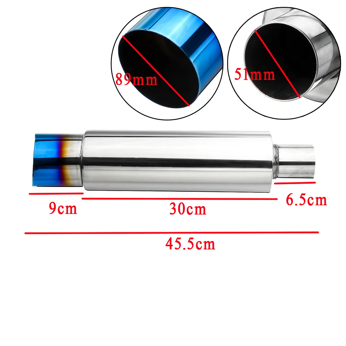 2 ''вход 3,5'' выход автомобиля мотоцикл глушитель наконечник Универсальный нержавеющая сталь ID 51 мм выход 89 мм глушитель выхлопной трубы муфельные