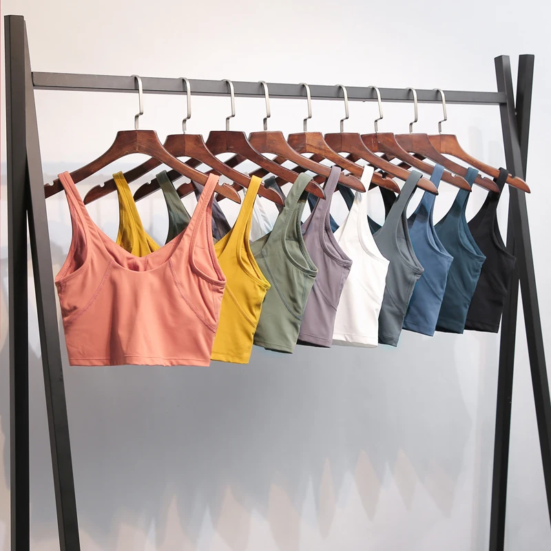 Lulu Fitness Tank Top Women Sports Support Sexy Tight Gym Yoga Vest Buttery Soft Weightless With Removable Chest Pad Custom Logo