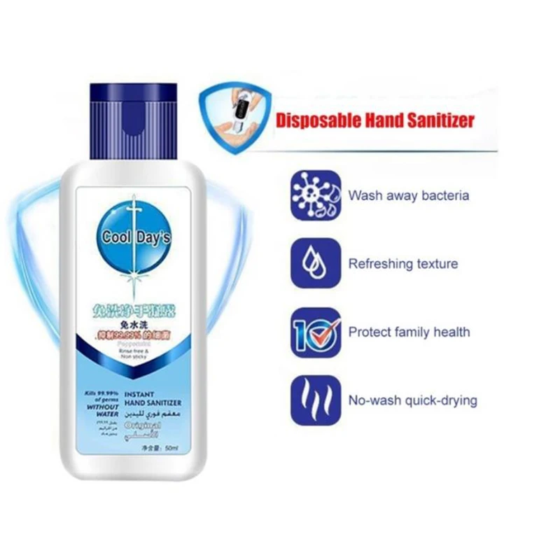 50ml Quick-drying Alcohol Disposable Hand Sanitizer Hands-Free Water Disinfecting Hand Wash Gel Hot Sale 50ml Quick-drying Alcohol Disposable Hand Sanitizer Hands-Free Water Disinfecting Hand Wash Gel Hot Sale