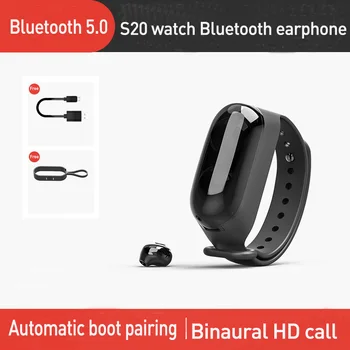 

Ottwn S20-TWS Bluetooth earphones Bluetooth Smart Watch Auto Power On Sports Noise Reduction HiFI stereo for iphone 11 Xiaomi