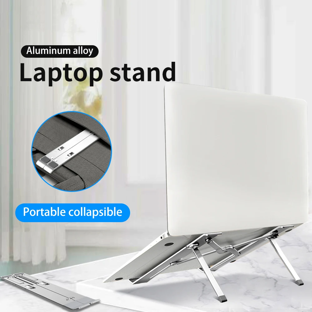 

Folding Laptop Notebook Stand Riser Holder Height Adjustable Ergonomic Computer Desk to 11-17 inch for MacBook Air Pro