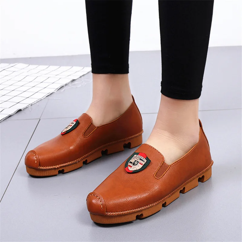 

Moccosins Women's 2018 Spring And Autumn New Style Soft-Sole Slip-on Flat round Shallow Mouth Shoes Work Nurses Shoe