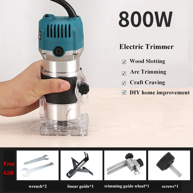 fresadora para madera Recortadora eléctrica para carpintería de 220V, 110V,  800W, cortador de madera de vástago 1/4 para enrutador de madera y fresadora  Manual de tallado - AliExpress