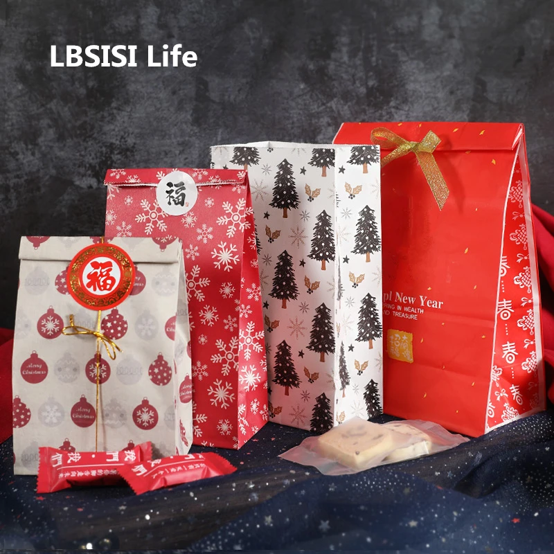 LBSISI Life 10 шт. Рождественский бумажный пакет Подарочный для рождественской еды