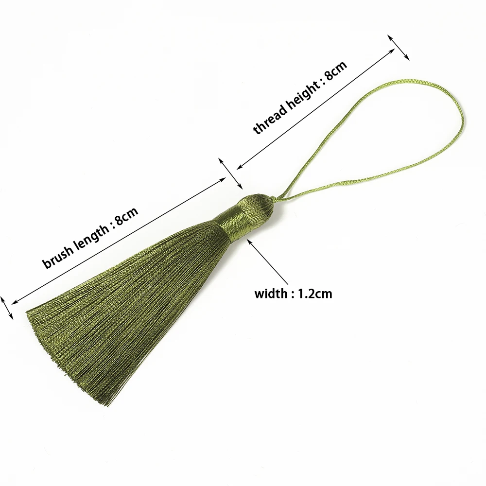 10pcs 8cm Tassel Fringe Trim for Jewelry Making Silk Satin Tassel Brush DIY Earrings Pendant Handmade Crafts Decor Accessories