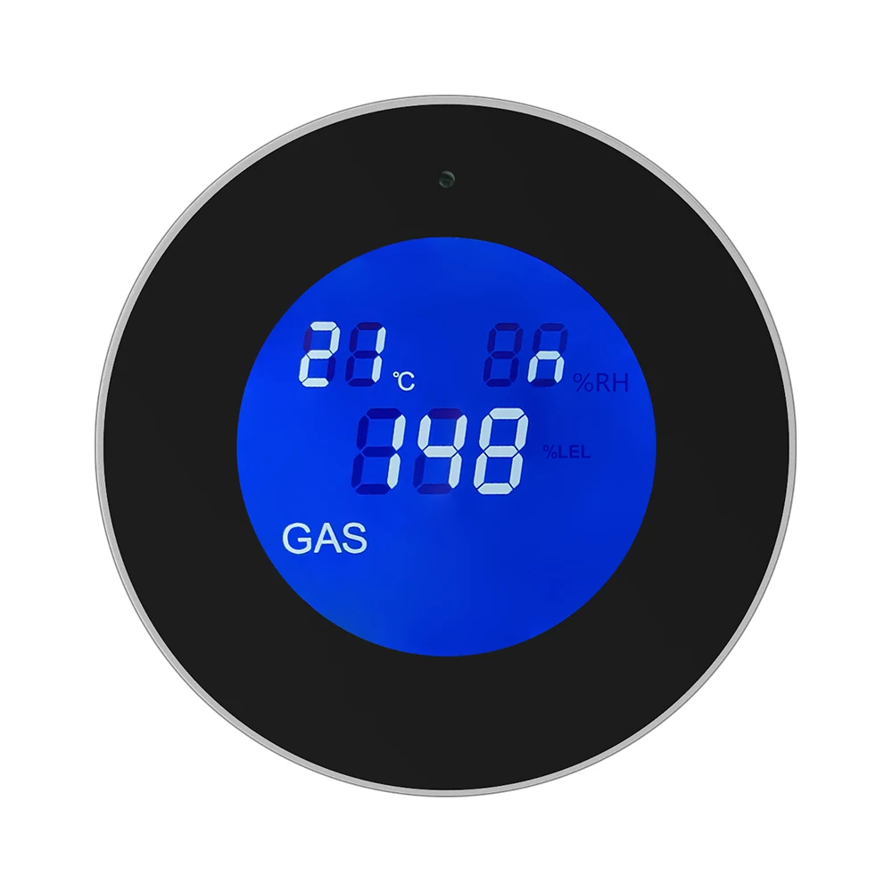 LCD display Tuya WiFi GAS LPG Leak Sensor alarm Fire Security detector APP Control home Safety smart Temperature monitoring