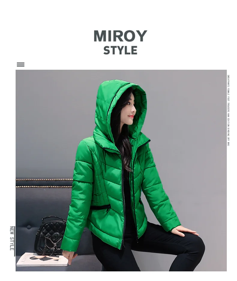New Style Small Cotton-Padded Jacket Thick Coat Winter Cotton-padded Clothes Women's Short Korean-style Slim Fit Hooded Cot