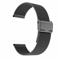 Elegant Milanese Stainless Steel Watchband - Silver & Gold Adjustable Strap - 22mm (Black)