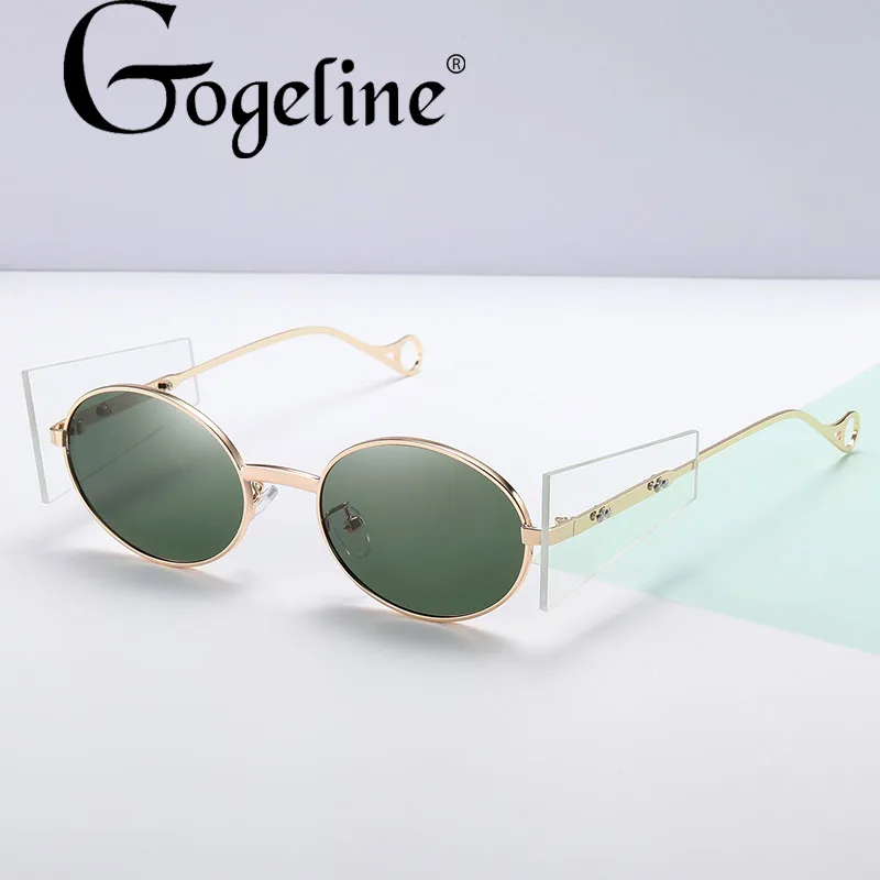 

Small Round Sunglasses Women Metal Frame Red Shades Oval Brand Designer Vintage Fashion Green Sun Glasses Female Oculos De Sol
