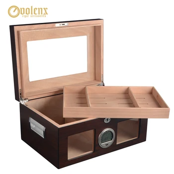 

VOLENX Large Capacity Humidor with Hygrometer and Humidifier Cigar Cabinet Double Layers Cigarette Storage Box Cigar Accessories