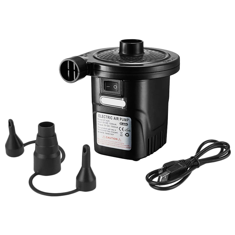 Portable Rechargeable USB Electric Air Pump Quick Fill Inflator Air