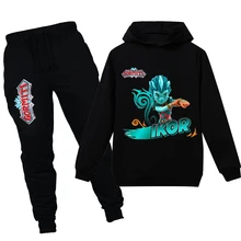 Новинка года; детская одежда с капюшоном Gormiti Лидер продаж; осенний комплект; футболки для мальчиков-подростков топы для девочек; толстовка и брюки хлопковая повседневная одежда для малышей