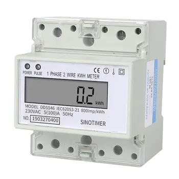 

SINOTIMER Family Single Phase 4P 2 Wires Din Rail Digital Wattmeter Electric Energy Meter Power Energy Consumption Monitor
