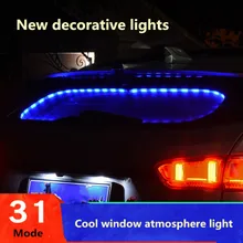 

Car Rear Glass Window RGB Atmosphere Flexible-Strip Light Kit Music Voice Control Auto Interior Led Decoration Warning Lamps