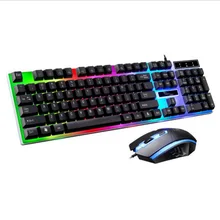 Стиль ZHUIGUANGBAO G21 кабель U+ u-клавиатура и мышь комплект подвеска сияющая техника на ощупь игровая клавиатура и мышь комплект