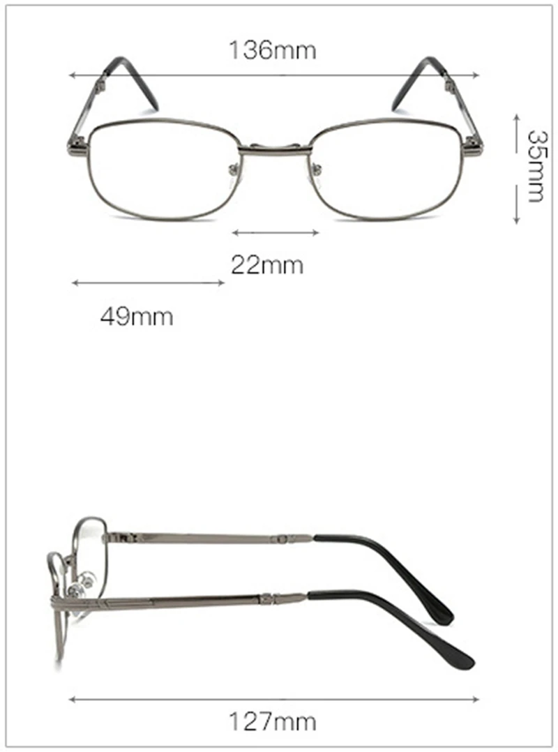 Seemfly, прогрессивные очки для чтения, для мужчин и женщин, металлические складные очки для дальнозоркости, для дальнозоркости, диоптрий, унисекс, очки+ 1,0 до+ 4,0
