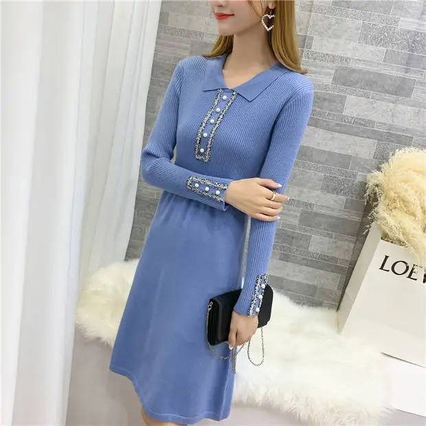 Blusas De Inverno Feminina, 9468, настоящая фотография, новое корейское эластичное трикотажное платье с квадратным воротником, 54-2 этаж, ряд 6-7, средняя полка