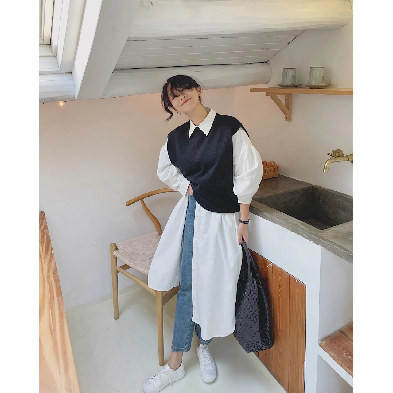 2021 Women's Basic Long Dress  Shirt Autumn Winter Oversize Blouses Woman Korean Fashion Clothing Cardigan Jacket Coat Tunics