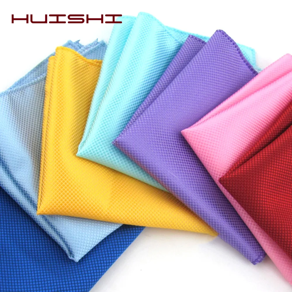 Карманный квадратный носовой платок HUISHI, однотонный Винтажный Мужской костюмный носовой платок, нагрудный платок, деловая ткань для костюма