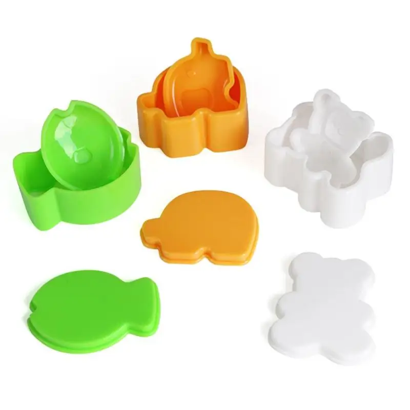 3pcs Bear Fish Elephant Shape Rice Ball Sushi Molds Suit Kid DIY Cook Tools