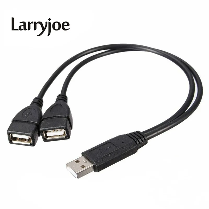 

Larryjoe New USB 2.0 Male To 2 Dual USB Female Jack Splitter Hub Power Cord Adapter For PC Laptop