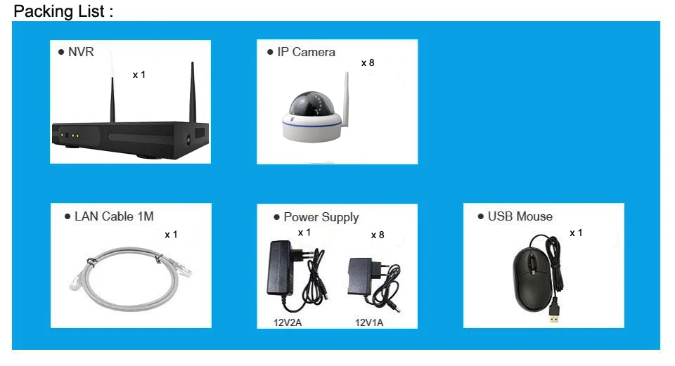 CCTV 8CH P2P 1080P wifi H.265 NVR IR Крытый антивандальный купол Видео Беспроводная ip-камера система наблюдения 1 ТБ 2 ТБ HDD опционально