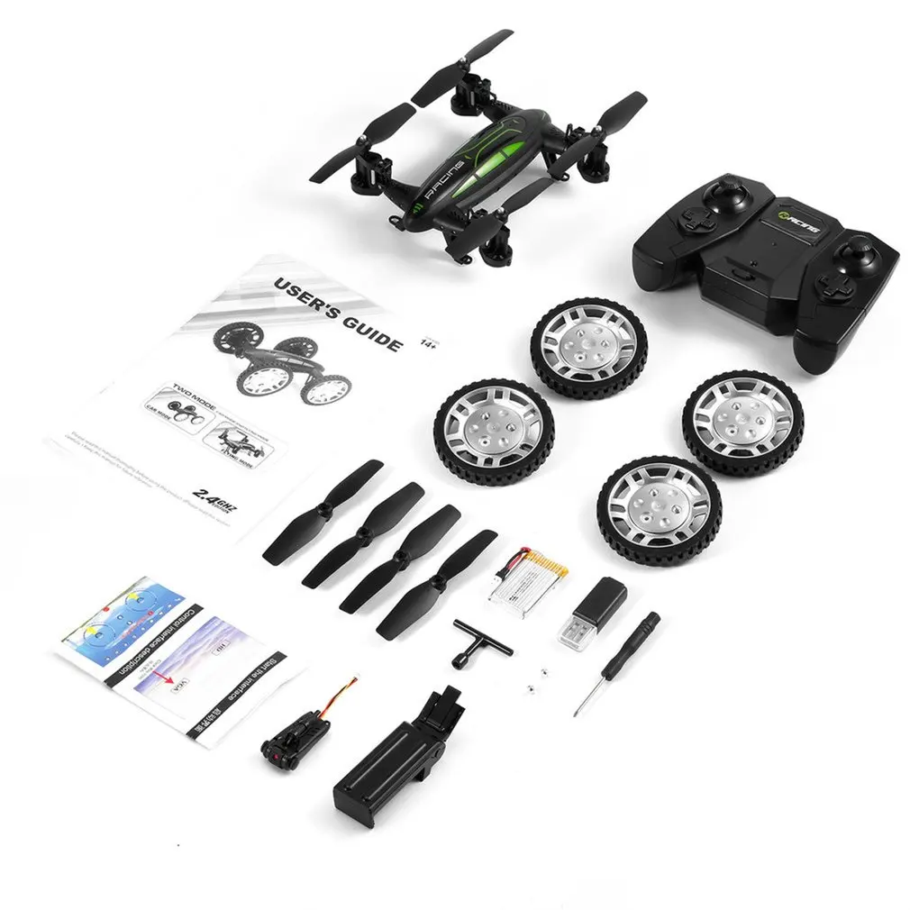 

Air-Road Double Model FY602 Flying Car With HD Camera 2.4G RC Quadcopter Drone 6-Axis 4CH Helicopter Run Double Sides