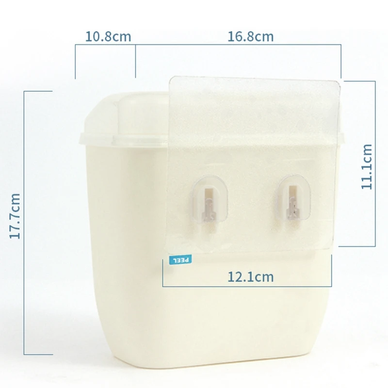 Storage Box Waste Can Wall Mount Bins With Cover Creative Wall Magic Sticker Bathroom Kitchen Toilet Waste Bins Plastic Box