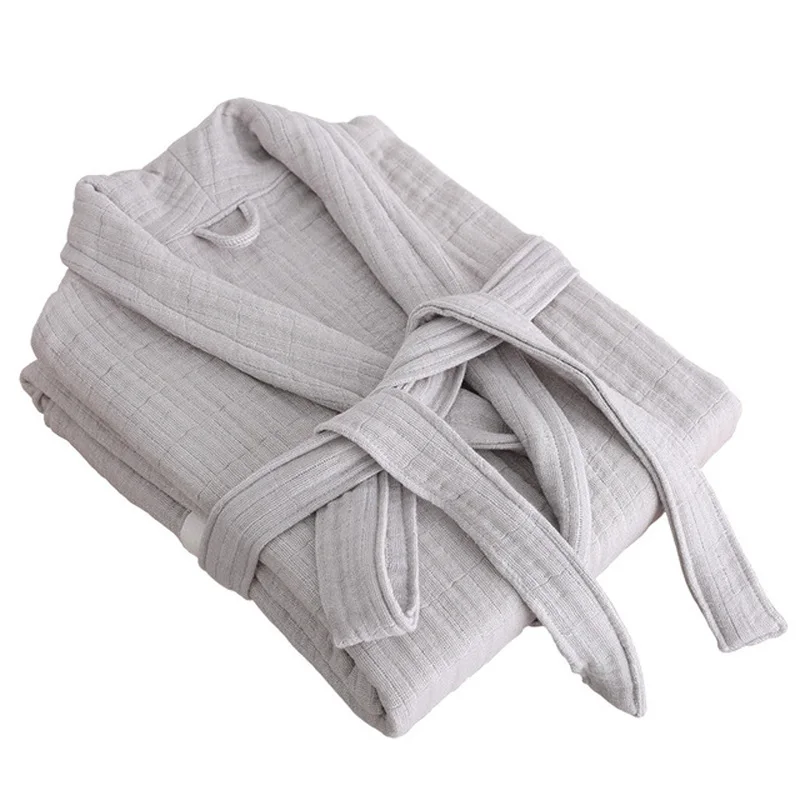 6 Ply Gauze Robe Cotton Unisex Robe Bath For Men And Women Soft highly absorbent Females Casual Home Bathrobe