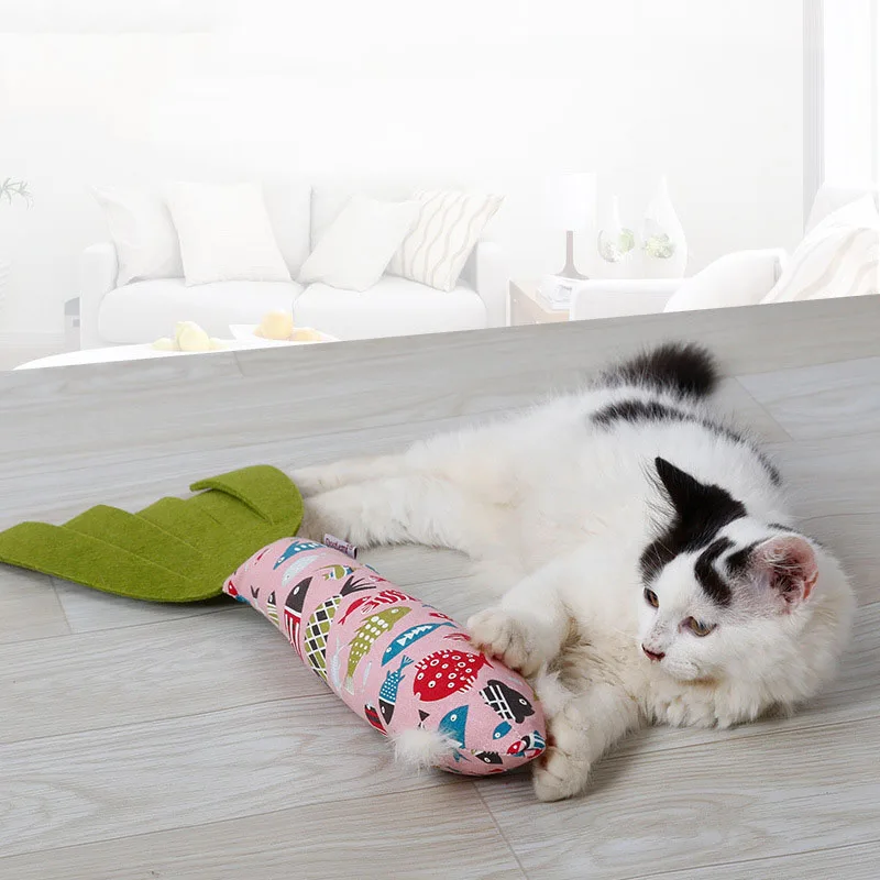 Игрушки для кошек Catnip кошки жевательные игрушки Рыба Форма Подушка игрушка с шумом бумага SLC88