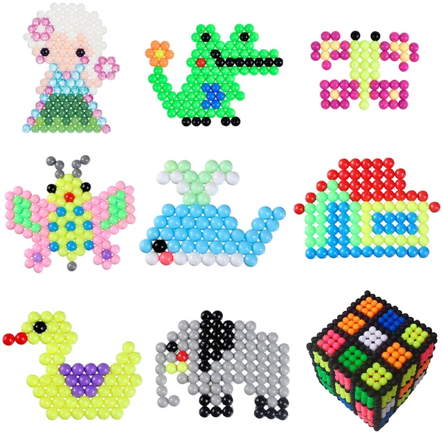 6000pcs spray beads puzzle Crystal color DIY beads water spray set ball games 3D puzzle handmade magic toys for children 3