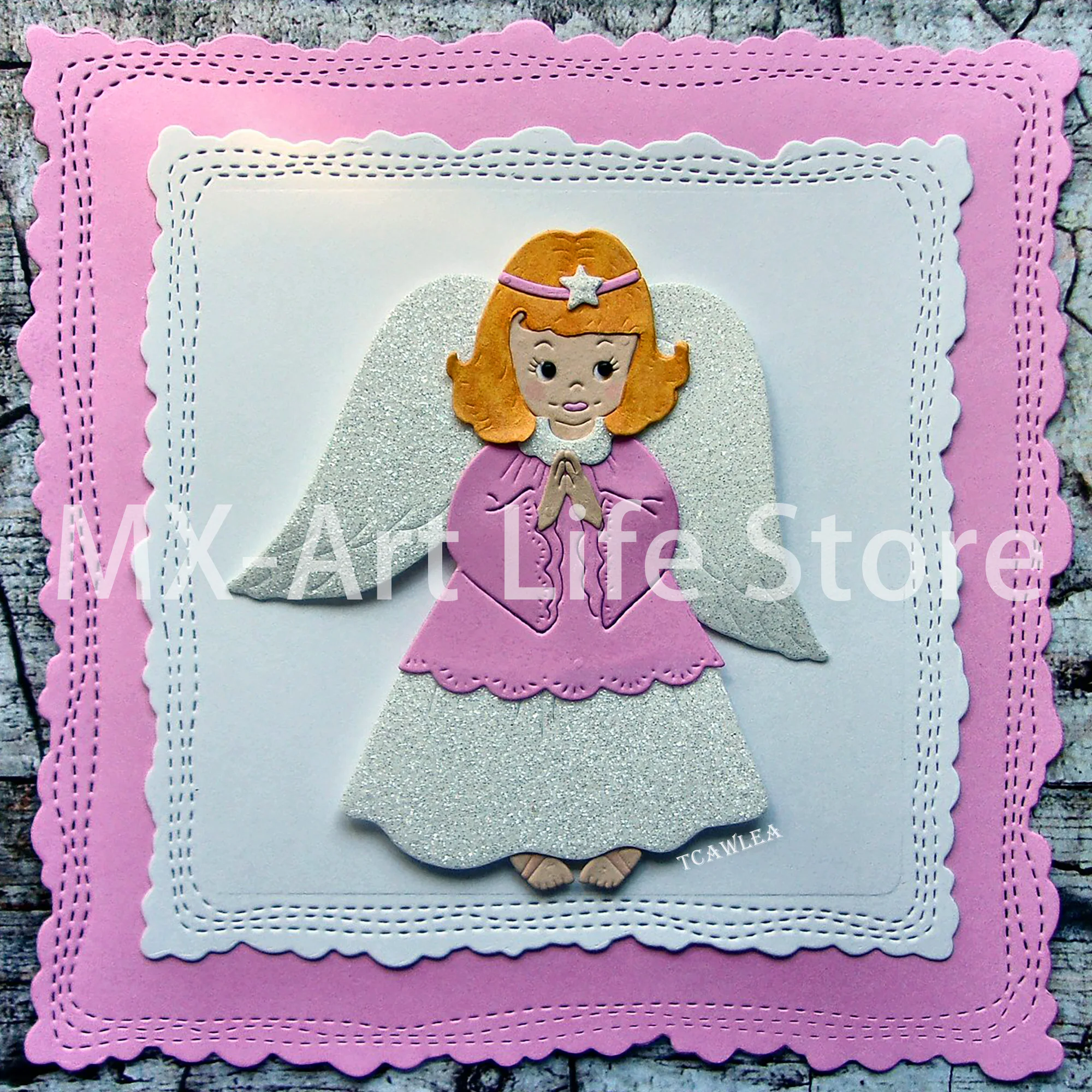 Angel Girl металлические режущие штампы трафарет для куклы с большим крылом DIY