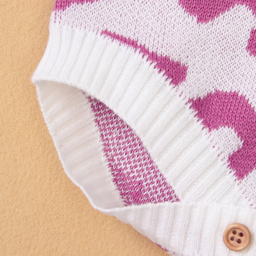 Newborn Toddler Baby Girls Boys Winter Romper Warm Knit Leopard Sweater Coats New Children's Clothing Детская Одежда#Y5