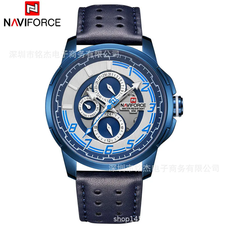 

Naviforce Xiang 9142 Men Six-pin Multi-functional Waterproof Quartz Watch MEN'S Watch Fashion Casual Watch