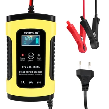 Pulse Repair Intelligent Car Motorcycle Battery Charger Lead Acid Battery-Chargers 12V 6A For Auto Moto Lead Digital LCD Display 1