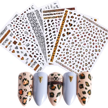 

1Pcs Nail Art Decoration Design Sticker 3D Enchanting Leopard Snake Print Tiger Pattern Nail Sticker Manicure Accessories