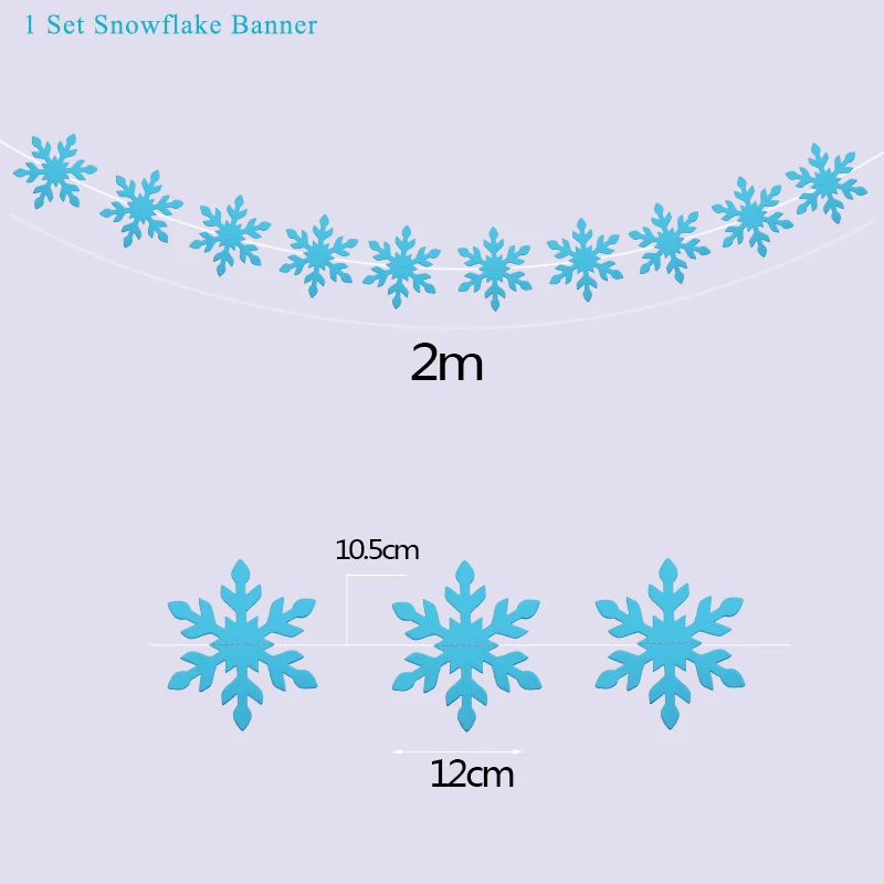 2m Snowflake Banner Рождественские снежинки украшения для дома Замороженные вечерние бумага для снежинок гирлянда Рождественские настенные украшения зимние Вечерние - Цвет: 2m Snowflake Banner
