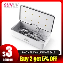 Sunuv 59 s uv esterilizador caixa de ferramentas beleza esterilizador caixa de armazenamento s2 caixa de desinfecção portátil para salão de beleza ferramentas da arte do prego(China)
