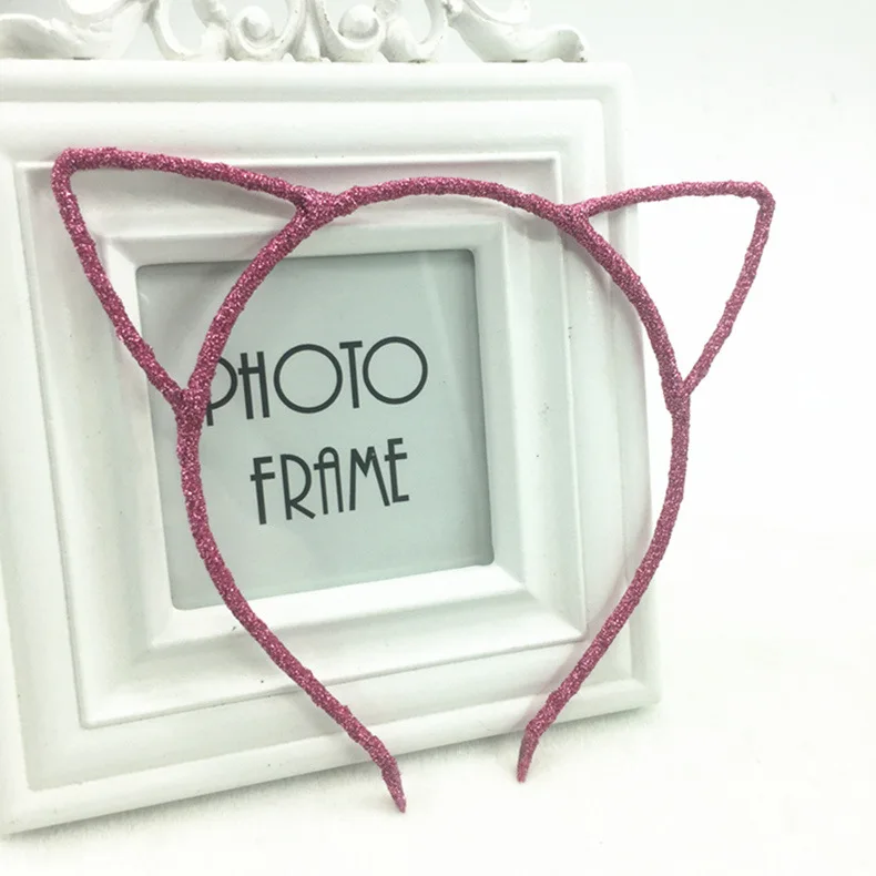 Cute Cat Ears Headband South Korea New Style Little Devil Shimmering Powder Cat Headband Hair Accessories Manufacturers Direct S