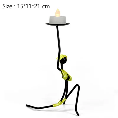 yellow New Design Bikini Girl Miniature Model Metal Candle Stick LED Candles Home Decoration Figurine Living Room Decor Ornament Crafts - Цвет: yellow