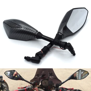 

Motorcycle Rearview Mirrors LED Turn Signal Integrated Mirrors For Kawasaki Ninja 500R EX500 650R EX650 ER-6F ER-6N ZX9R