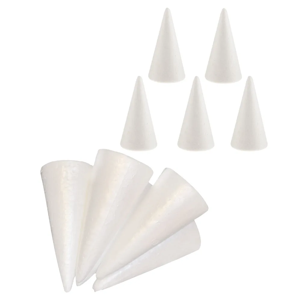 10 Pieces 100mm 150mm Polystyrene Styrofoam Foam Christmas Tree Base Material for DIY Crafts Christmas Decoration