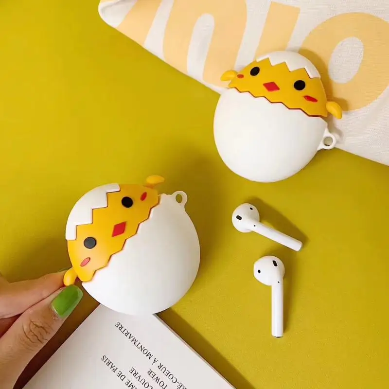 

Chick Egg Shell Chicken Shape Cute lovely Cartoon Bluetooth Aarphone Case For Airpods Protection Cover Charging Box Case