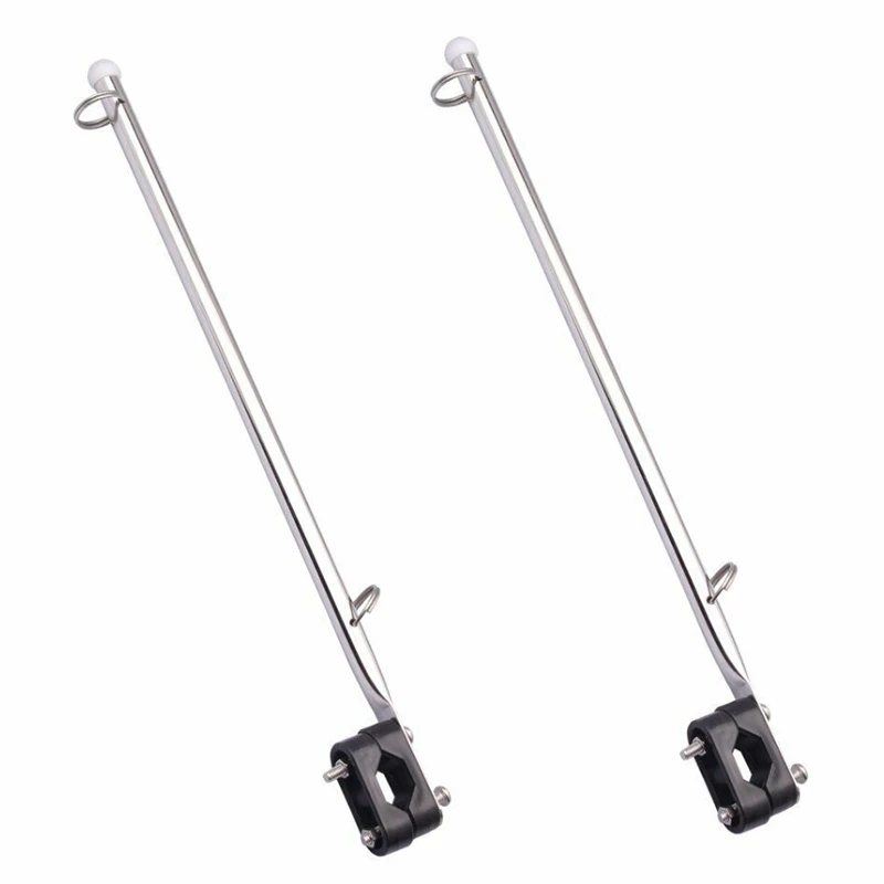 2X 14 inch Flag Pole Holder Stainless Steel 7/8 1 Rail Mount for Boat/Yacht | Автомобили и мотоциклы